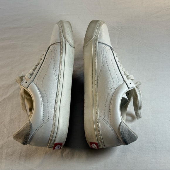 Vans Women's White Leather Lace Up Sneakers Size 10 (Men’s 8.5) - Picture 8 of 12